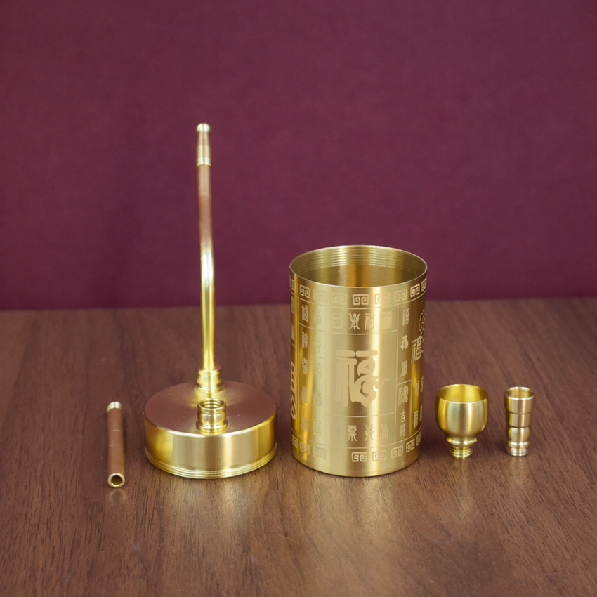 Hookah Brass Four-purpose Portable Hookah Filter Water Pipe, Personalized Retro Gift for Men