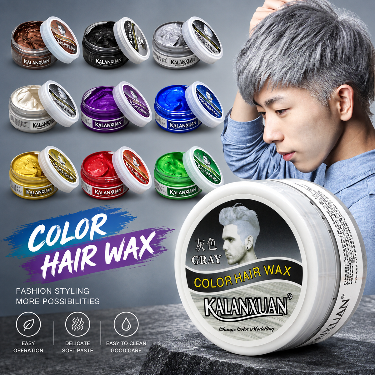 Hair Wax Hair color wax Strong And Hold Unisex Hair Wax Color Hair Clay Temporary Hair Dye Hair Styling Hairstyle Cream