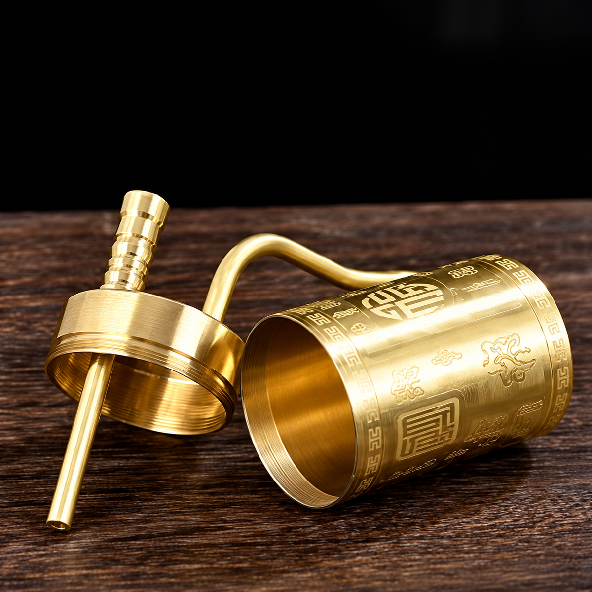 Hookah Brass Four-purpose Portable Hookah Filter Water Pipe, Personalized Retro Gift for Men