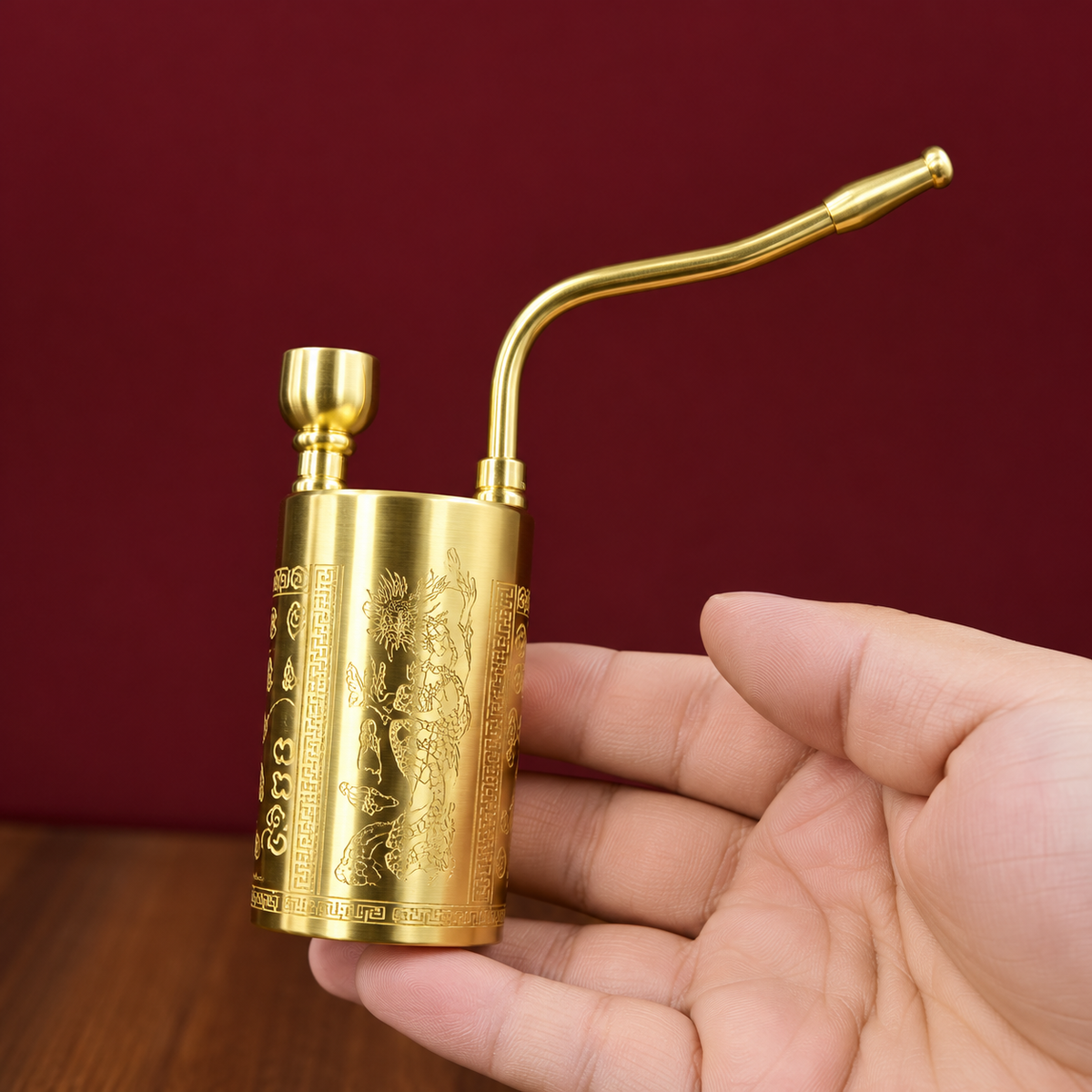 Hookah Brass Four-purpose Portable Hookah Filter Water Pipe, Personalized Retro Gift for Men