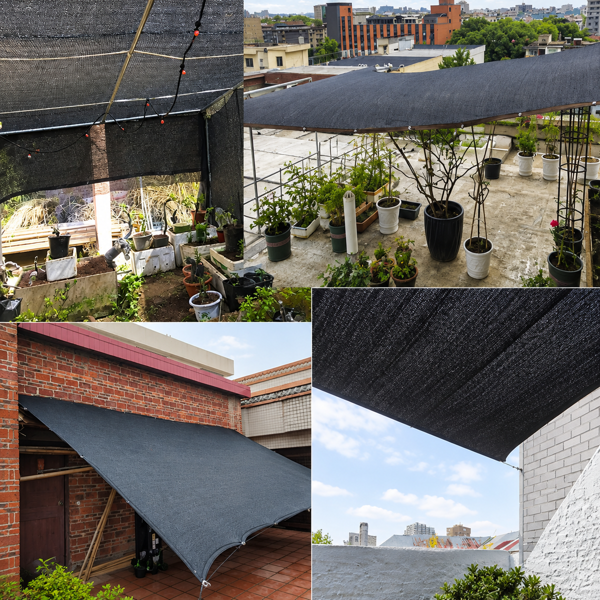 2x3m Black Sunshade Net Sun Shade Shading Sunblock Mesh Cover Plant Greenhouse Privacy Screen Garden Outdoor Anti-UV Cloth Home