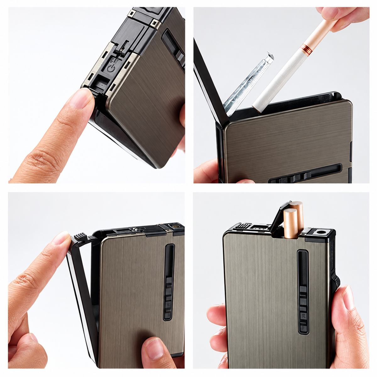 Cigarette Case With Lighter Jet Flame Lighter USB Metal Lighter Cigarettes Tobacco Storage Box Smoking Gadgets