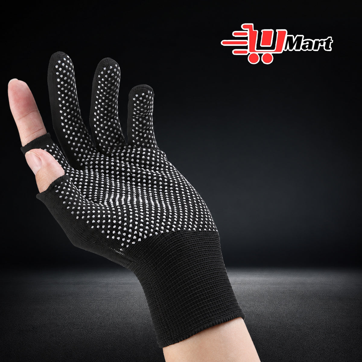 Set 5 Pairs Sun Protection Solid Color Driving Ridding Gloves Half Finger Gloves Non-slip Mittens Men Elastic Gloves Nylon Gloves