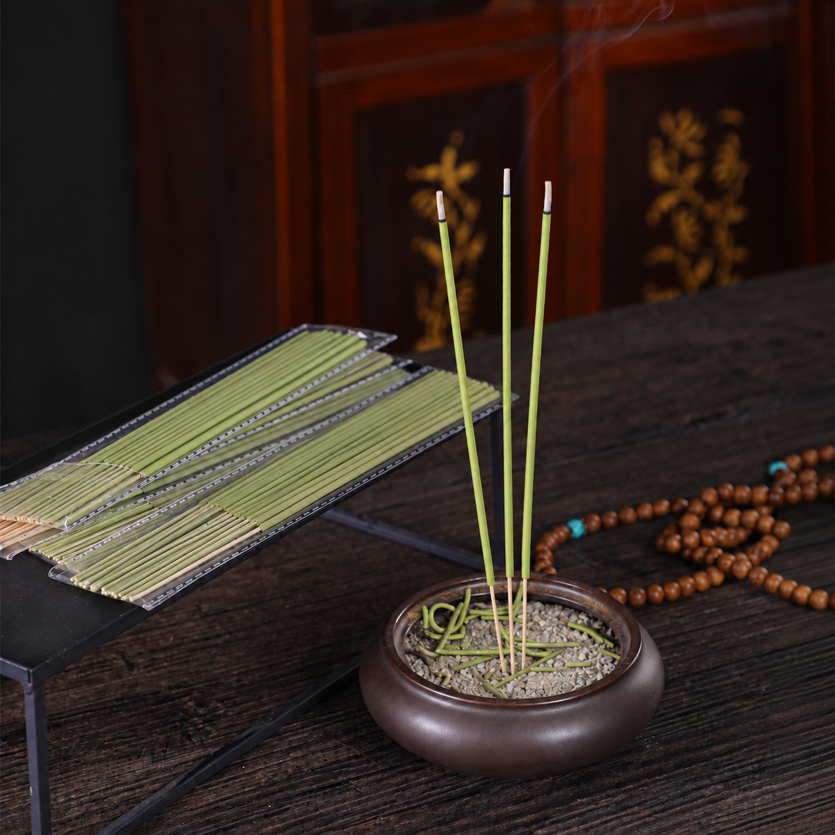 20Pcs Natural Lemongrass Bamboo Stick Incense - Healthy Fragrance, Mosquito-Repellent for Indoor, Outdoor & Camping Use, Incense Stick