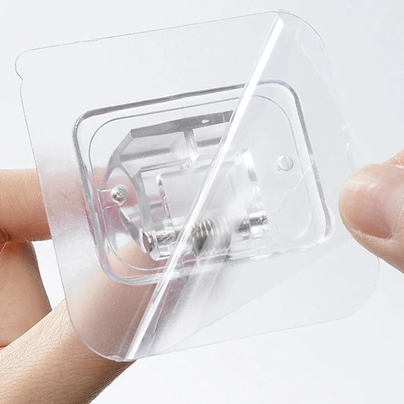 Self-Adhesive Telescopic Rod Hooks – Nail-Free Curtain Mount