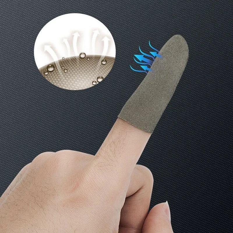 Silver Fiber Gaming Finger Sleeves (5 Pairs)