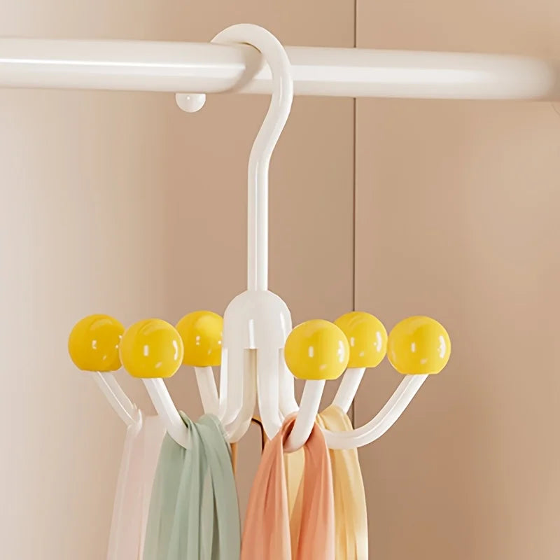 360° Rotating 6-Claw Closet Hook Organizer