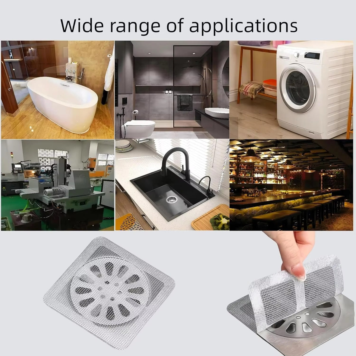 Disposable Hair Catchers for Shower Mesh Shower Drain Covers Floor Sink Strainer Filter