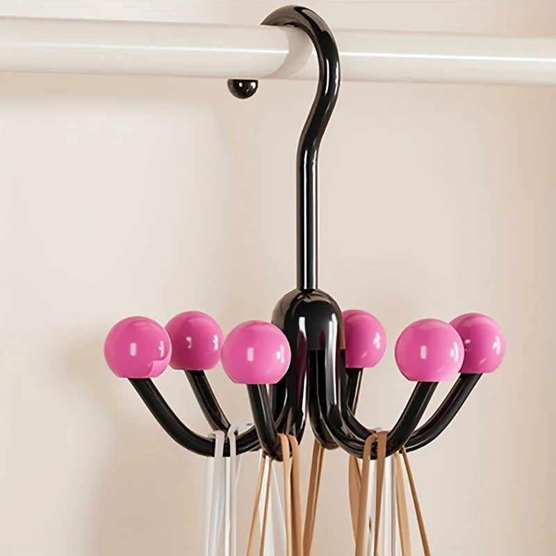 360° Rotating 6-Claw Closet Hook Organizer