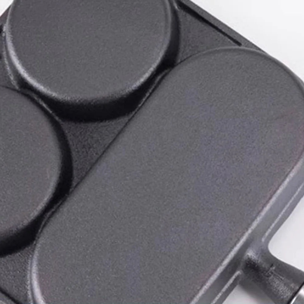 3-Section Cast Iron Nonstick Breakfast Grill Pan