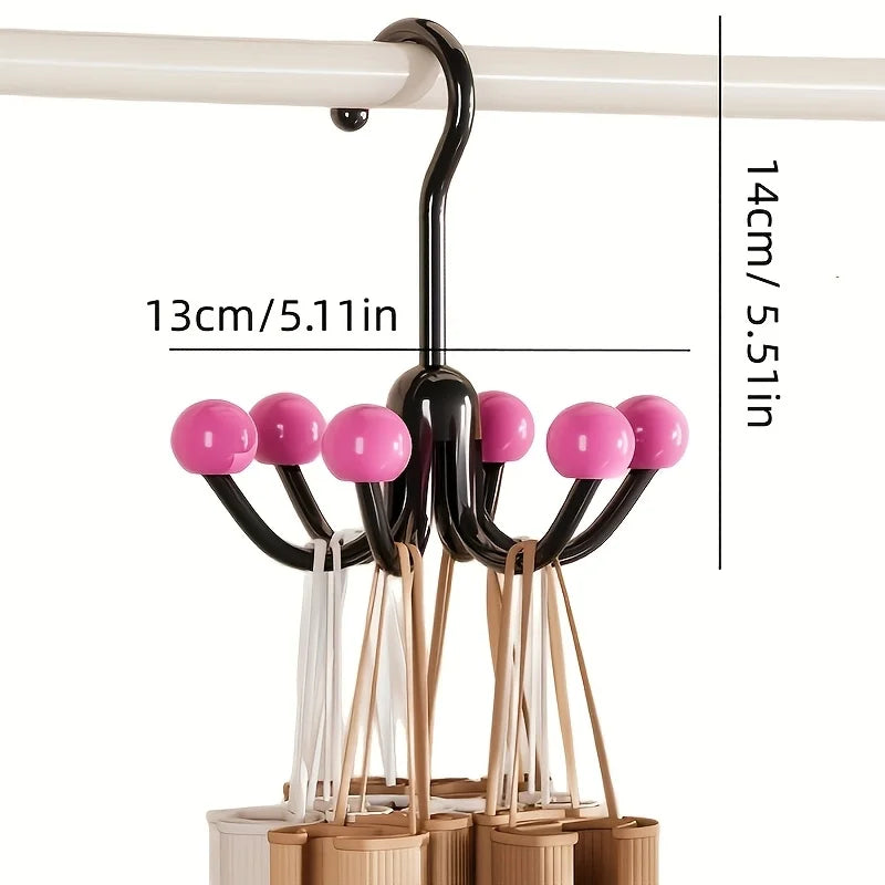 360° Rotating 6-Claw Closet Hook Organizer