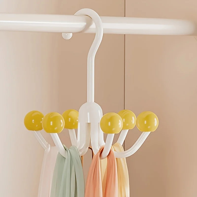 360° Rotating 6-Claw Closet Hook Organizer