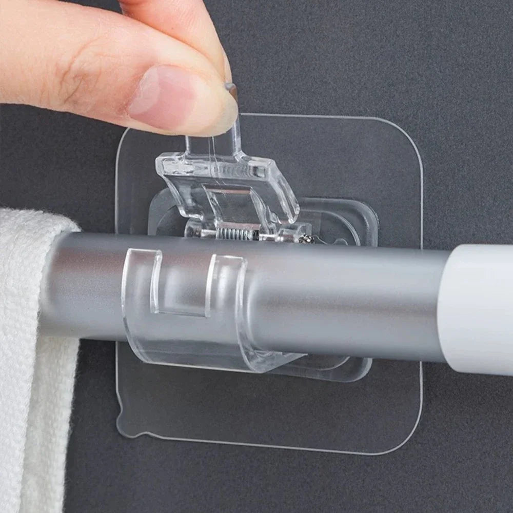 Self-Adhesive Telescopic Rod Hooks – Nail-Free Curtain Mount