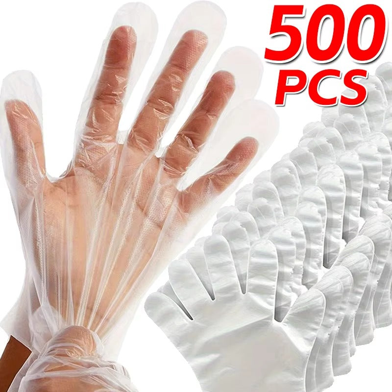 PE Gloves Disposable Plastic Transparent PE Gloves Kitchen Cooking Cleaning Outdoor Travel Picnic