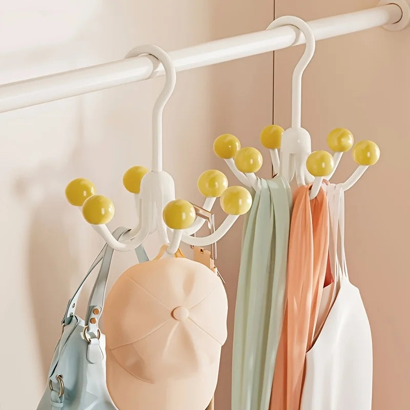 360° Rotating 6-Claw Closet Hook Organizer