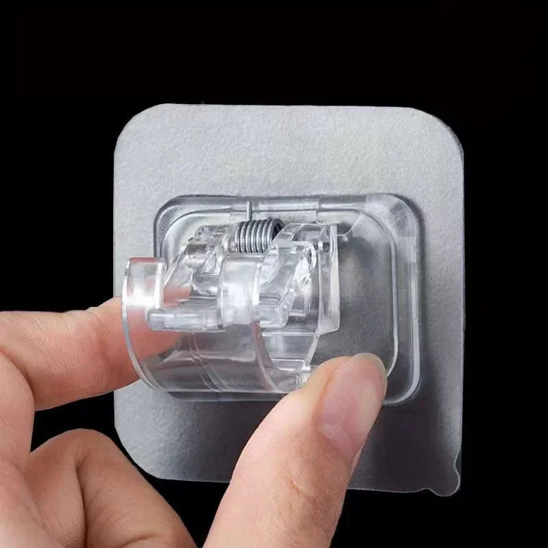Self-Adhesive Telescopic Rod Hooks – Nail-Free Curtain Mount