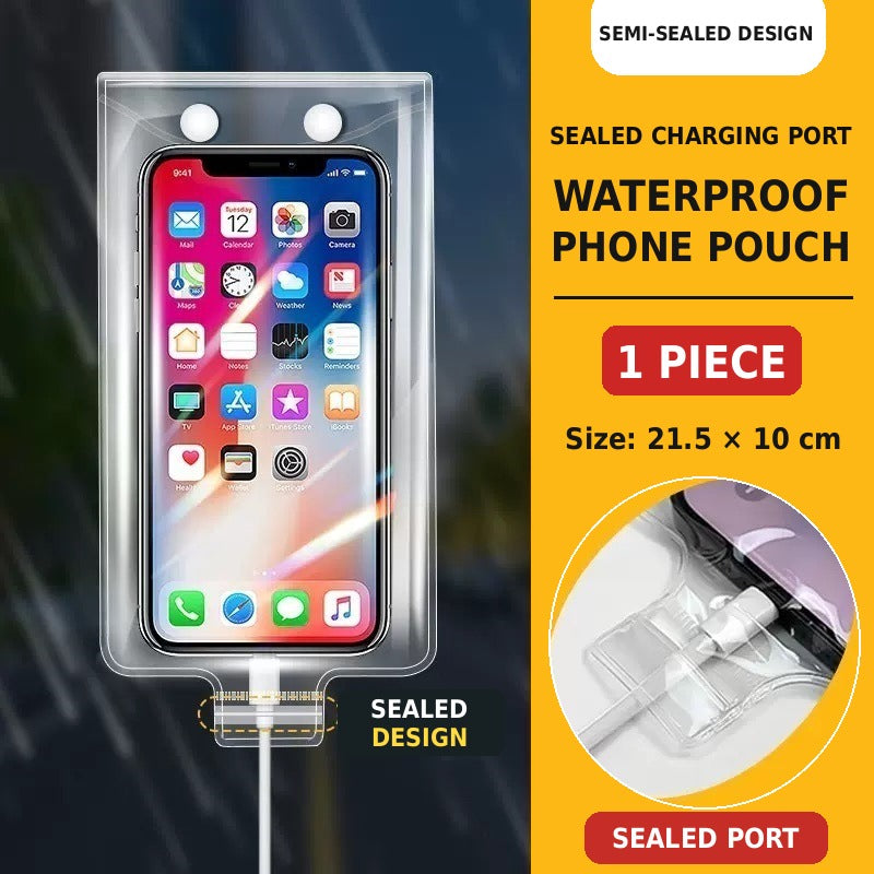 Waterproof Phone Pouch Highly Transparent, Touch Screen Compatible and Charge Through Capable