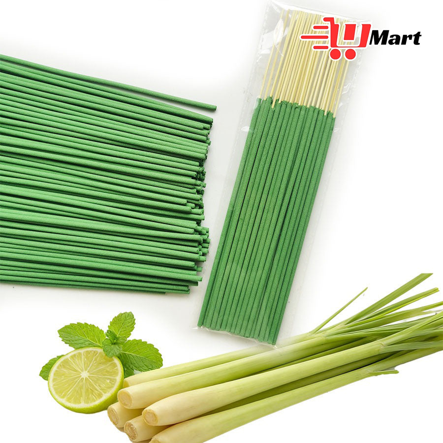 20Pcs Natural Lemongrass Bamboo Stick Incense - Healthy Fragrance, Mosquito-Repellent for Indoor, Outdoor & Camping Use, Incense Stick