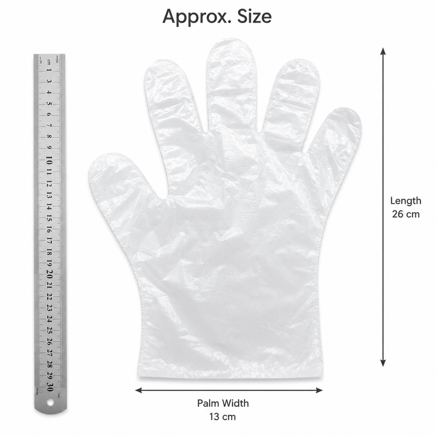 PE Gloves Disposable Plastic Transparent PE Gloves Kitchen Cooking Cleaning Outdoor Travel Picnic