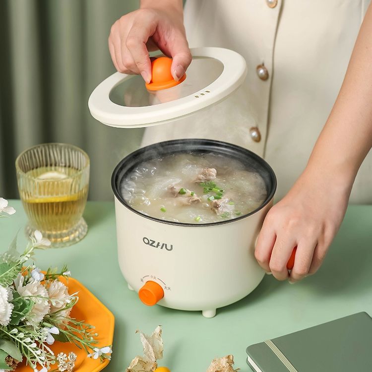 Portable Multi-Function Electric Rice Cooker Perspective Non-Stick Power-Off Protection Home Dormitory Office Mini Cooking Pot
