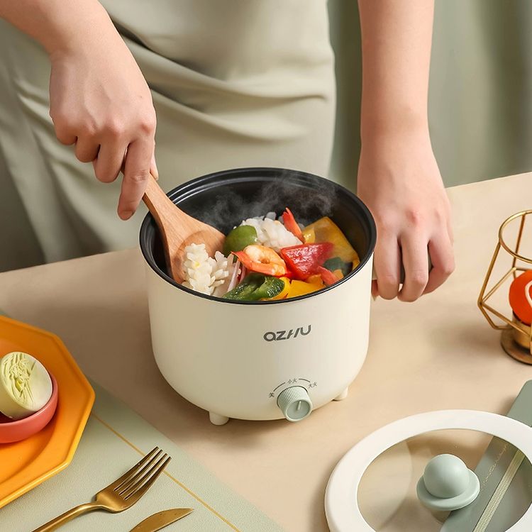 Portable Multi-Function Electric Rice Cooker Perspective Non-Stick Power-Off Protection Home Dormitory Office Mini Cooking Pot