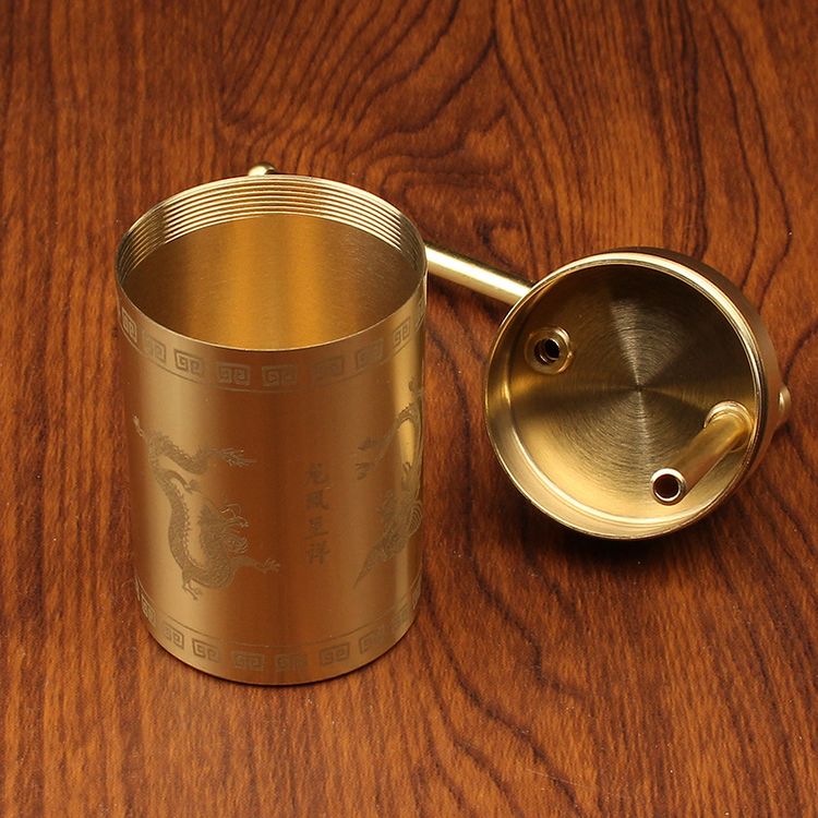 Hookah Brass Four-purpose Portable Hookah Filter Water Pipe, Personalized Retro Gift for Men