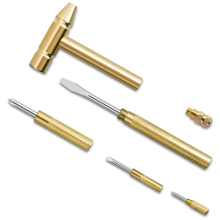 6 In 1 Metal Hammer Screwdriver Multi-Functional Small Multitool Hammer Hand Tools Brass Hammer