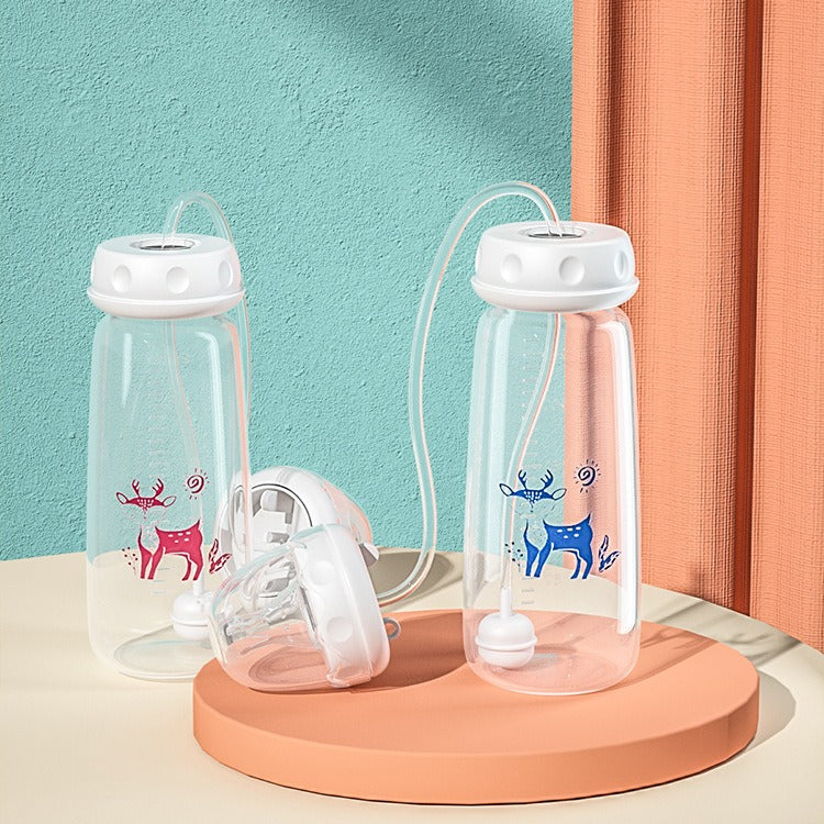 Normal-Neck Baby Bottle with Straw Brush,Hands-Free PP Feeding Bottle Set-Makes Feeding Easy