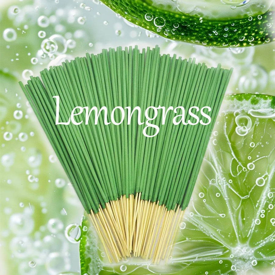 20Pcs Natural Lemongrass Bamboo Stick Incense - Healthy Fragrance, Mosquito-Repellent for Indoor, Outdoor & Camping Use, Incense Stick