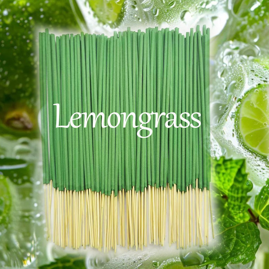 20Pcs Natural Lemongrass Bamboo Stick Incense - Healthy Fragrance, Mosquito-Repellent for Indoor, Outdoor & Camping Use, Incense Stick