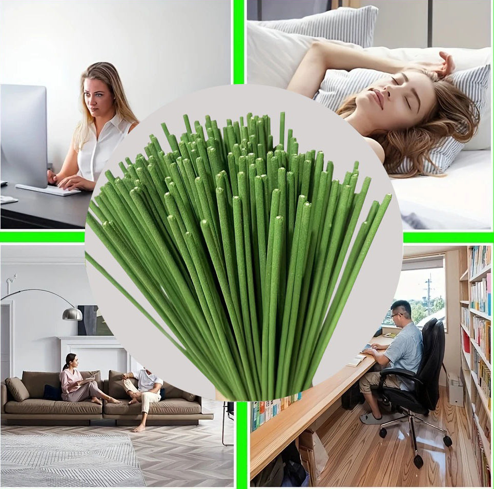 20Pcs Natural Lemongrass Bamboo Stick Incense - Healthy Fragrance, Mosquito-Repellent for Indoor, Outdoor & Camping Use, Incense Stick
