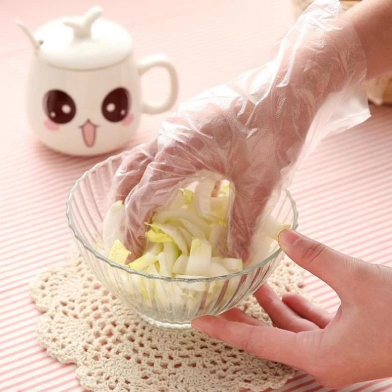 PE Gloves Disposable Plastic Transparent PE Gloves Kitchen Cooking Cleaning Outdoor Travel Picnic
